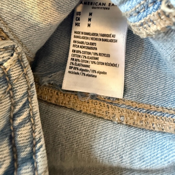 American Eagle Outfitters Light Blue Denim Jacket cotton blend - Picture 4 of 7